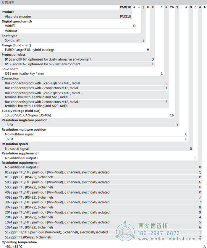 PMG10 - CANopen&reg;绝对值重载编码器订货选型参考(ø11 mm实心轴，带欧式法兰B10或外壳支脚) - 成人动漫综合网_日韩精品人妻系列无码专区_驯服已婚人妻HD中文字幕_精品香蕉久久久午夜福利_欧美日韩成人高清色视频_少妇精品久久久一区二区三区......